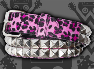 2 row leopard pink -  - belt